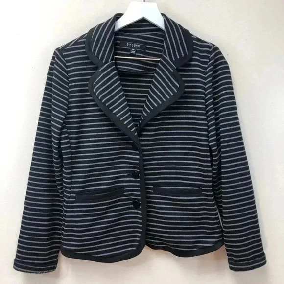 5/$20 Sandro STUDIO knit striped blazer jacket‎ pm - Picture 5 of 6